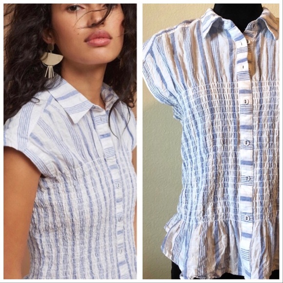 Anthropologie Tops - Anthropologie Maeve Striped Bellamy Button-Up Top